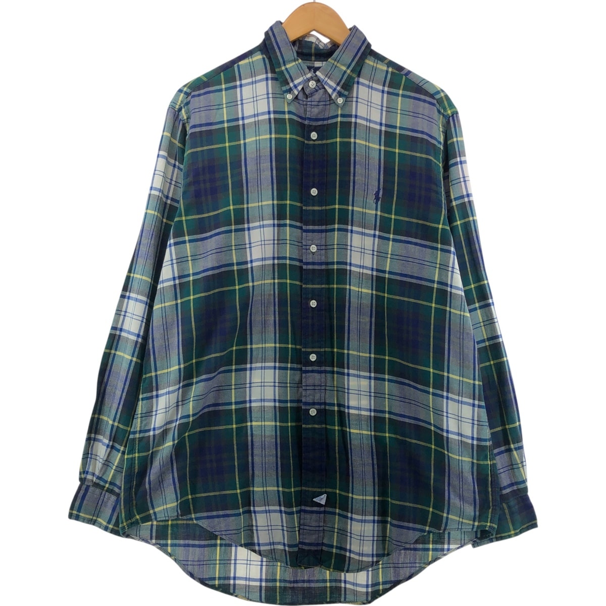 古着 ラルフローレン Ralph Lauren タータンチェック 長袖 ボタンダウンチェックシャツ メンズL相当/eaa561508