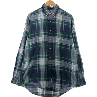 古着 ラルフローレン Ralph Lauren タータンチェック 長袖 ボタンダウンチェックシャツ メンズL相当/eaa561508