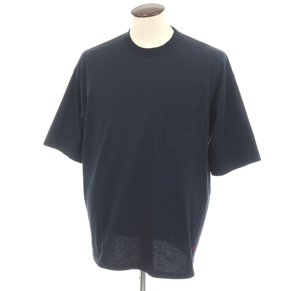 【中古】ブルックスブラザーズ Brooks Brothers コットン クルーネック 半袖ポケットTシャツ ネイビー【サイズXL】【メンズ】