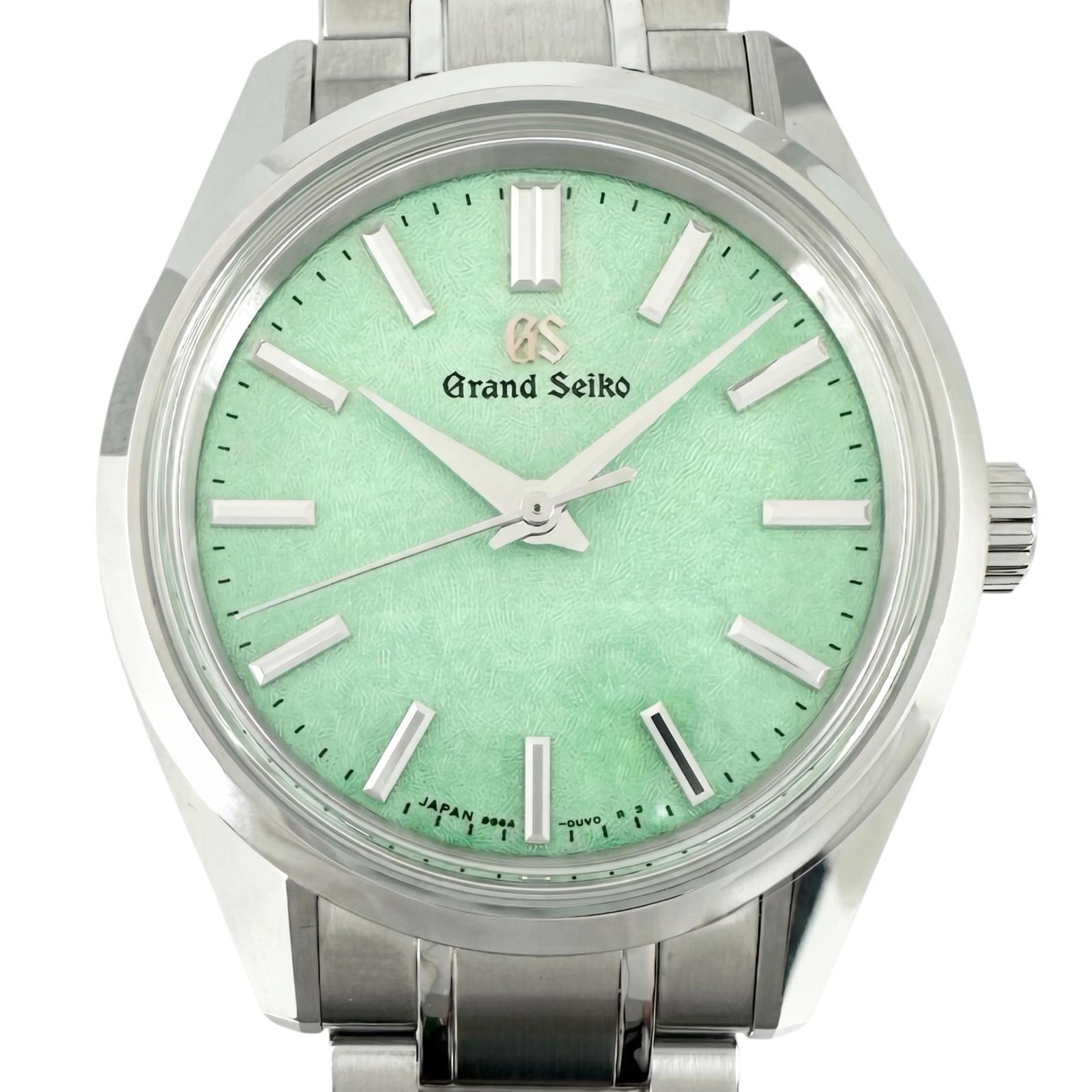 極美品 SEIKO セイコー ヘリテージコレクション SBGW317 カスミザクラ ブティック限定モデル 9S64-01M0 腕時計 ステンレススチール シルバー 手巻き ライトグリーン文字盤 メンズ【中古】