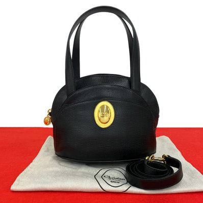 Christian Dior ディオール CD ロゴ 金具 レザー ショルダーバッグ ブラック
975-5