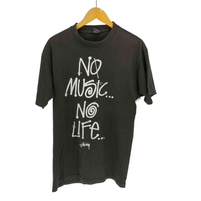 NO MUSIC NO LIFE グラフィックプリント Tシャツ【1143188788229】