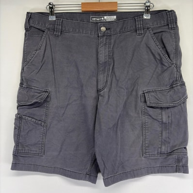 古着 カーハート Carhartt ダック ショートパンツ カーゴパンツ ハーフパンツ ワーク 大きいサイズ ワンポイント w40 グレー系 メンズ