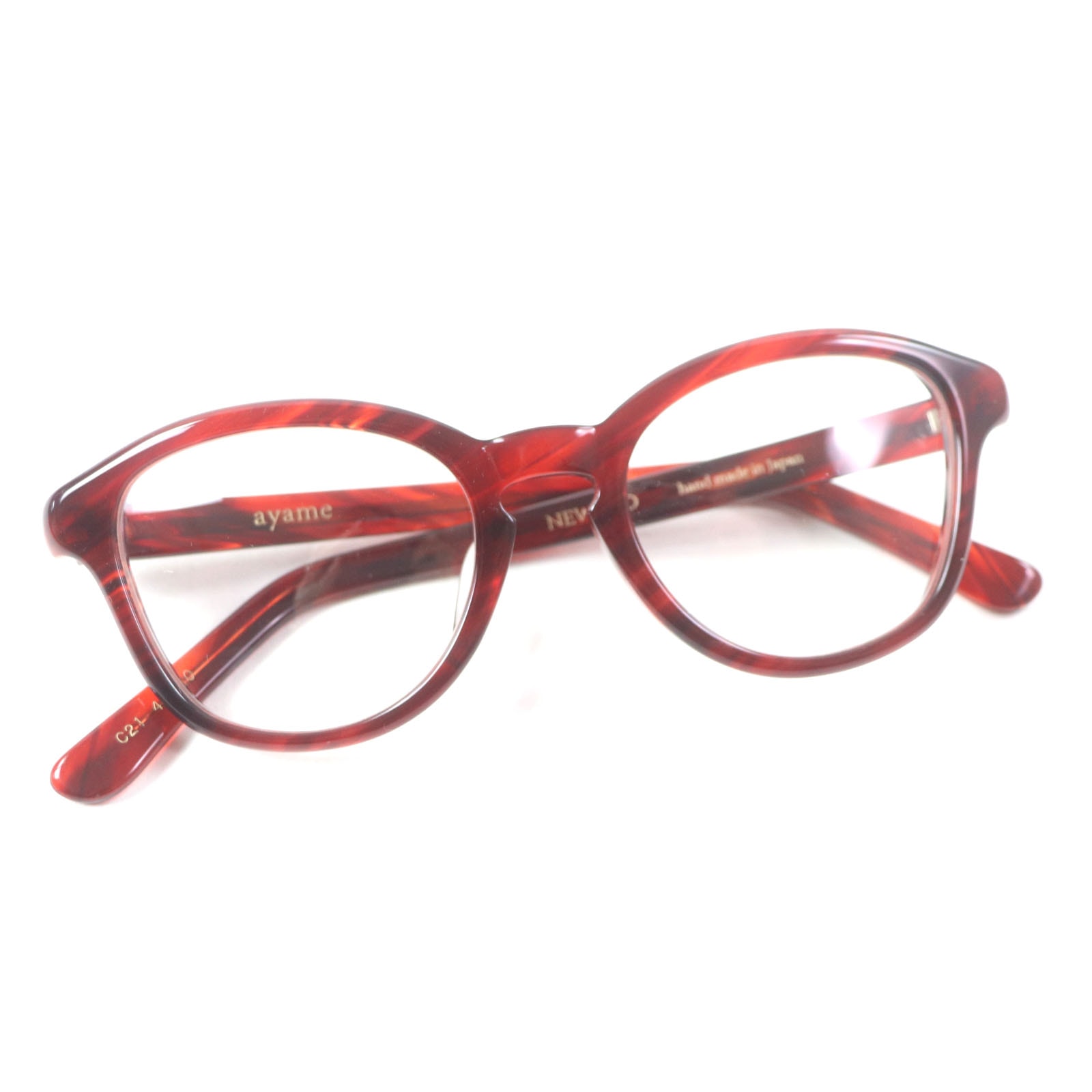 美品 アヤメ
 メガネ NEWOLD ニューオールド クリアレッド メンズ 49□20
