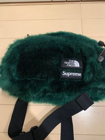 Supreme x The North Face Faux Fur Waist Bag "Green" NM82093I / NF0A5G87