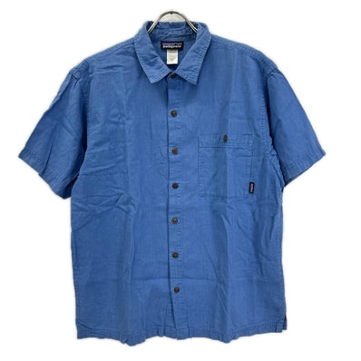 パタゴニア 53136 ブルー Migration Hemp Shirts M