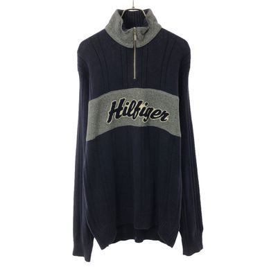 TOMMY HILFIGER 90s 長袖 ハーフジップ セーター