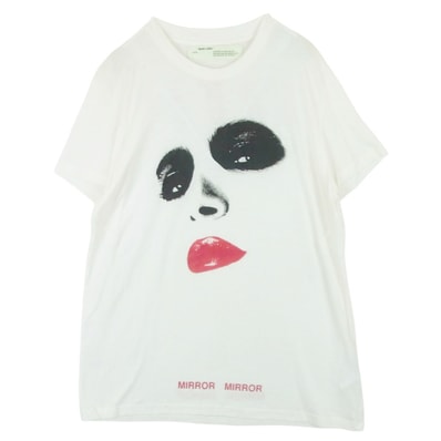 OFF-WHITE オフホワイト フェイス グラフィック フォト Tシャツ 半袖 カットソー ポルトガル製 ホワイト系 アイボリー系 S【中古】