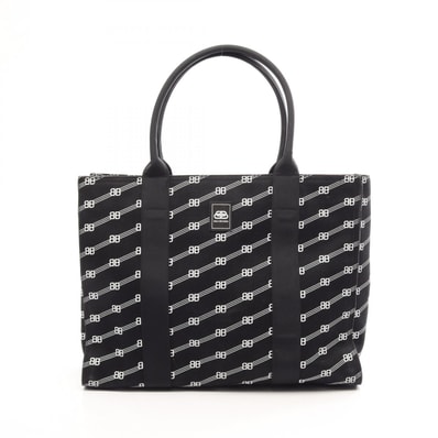 バレンシアガ BALENCIAGA BBモノグラム トレード ラージ トートバッグ バッグ キャンバス レディース ブラック系 / ホワイト系 621826 【中古】