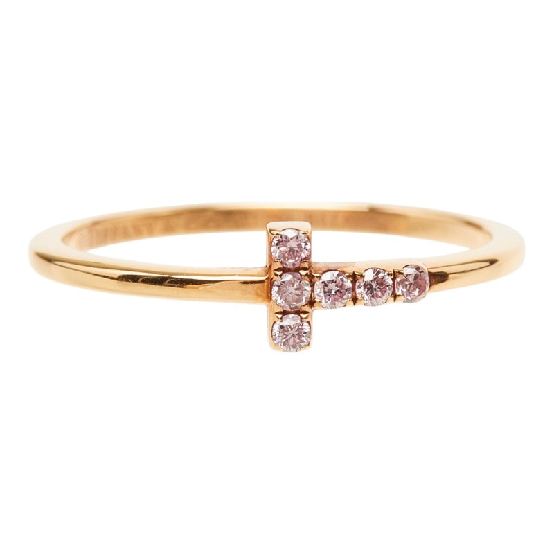 ティファニー Tワイヤー 6Pダイヤ リング 指輪 K18PG ピンクゴールド ダイヤモンド レディース TIFFANY&Co. 中古