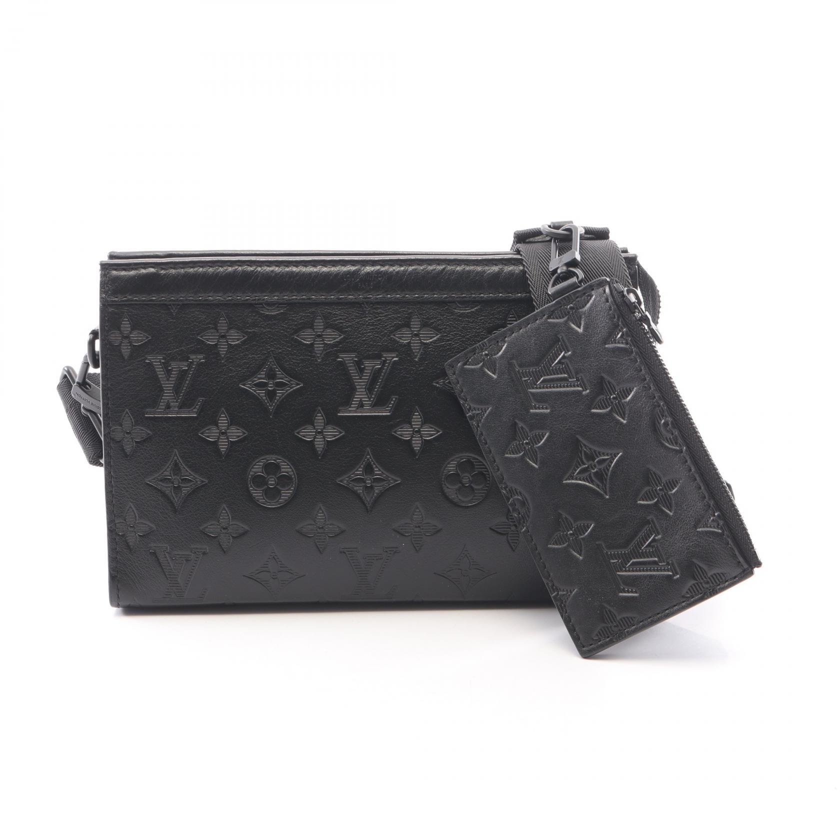 ルイ・ヴィトン LOUIS VUITTON ガストン ウェアラブル ウォレット ショルダーバッグ バッグ レザー モノグラム・シャドウ ノワール メンズ ブラック系 M81115 【中古】