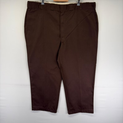 古着 ディッキーズ Dickies パンツ ストレート 大きいサイズ ジッパーフライ 874 センタープレス w46 L32 ブラウン系 メンズ