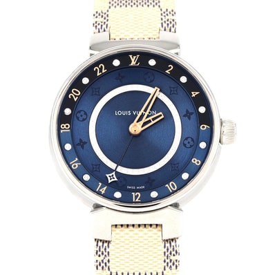 ルイヴィトン タンブールデュアルタイム・12P・サークルD QA142 SS クォーツ