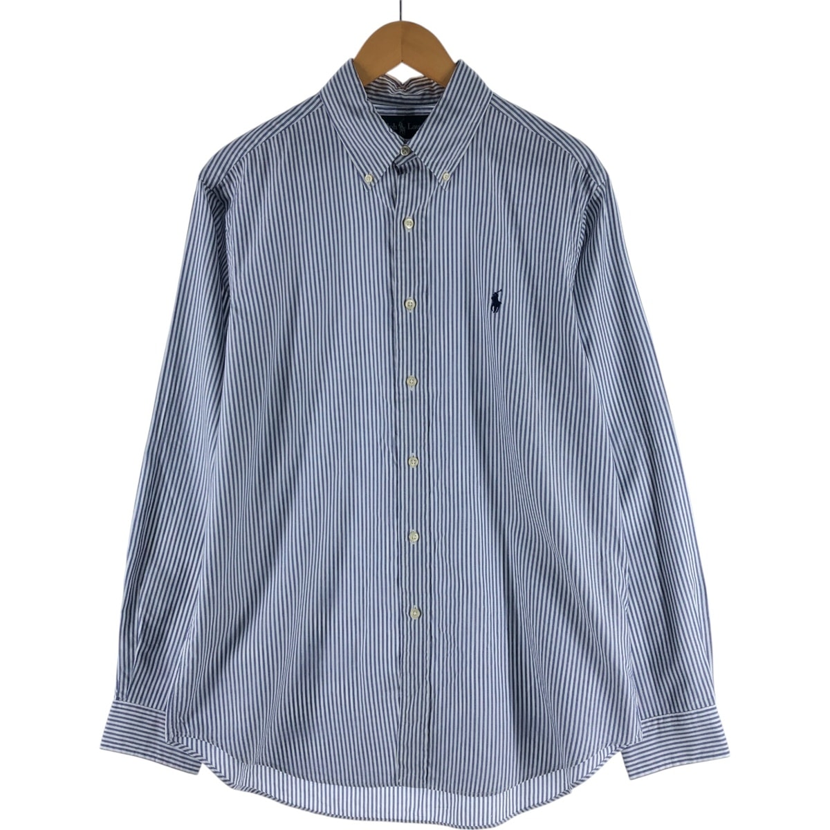 古着 ラルフローレン Ralph Lauren CLASSIC FIT 長袖 ボタンダウンストライプシャツ メンズL相当/eaa531006