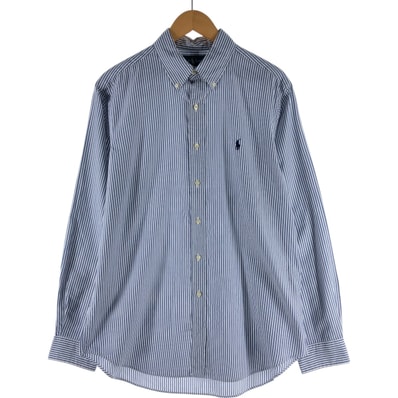古着 ラルフローレン Ralph Lauren CLASSIC FIT 長袖 ボタンダウンストライプシャツ メンズL相当/eaa531006