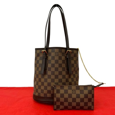 LOUIS VUITTON ルイヴィトン マレ ダミエ レザー PVC ハンドバッグ ブラウン
60356
