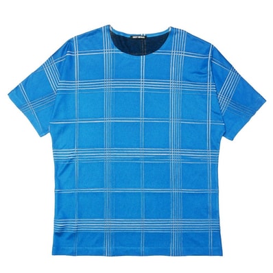 ■美品■ISSEY MIYAKE イッセイミヤケ 半袖Tシャツ サイズ4 チェックプリーツ クルーネック ブランド古着【中古】20260804/RB0462