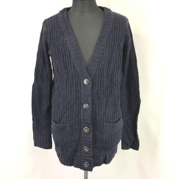 ZARA KNIT/ザラ★エルボーパッチ/厚手カーディガン【メンズUS M/ネイビー/navy】Coat/Jacket/Jumper/sweater◆sBH975