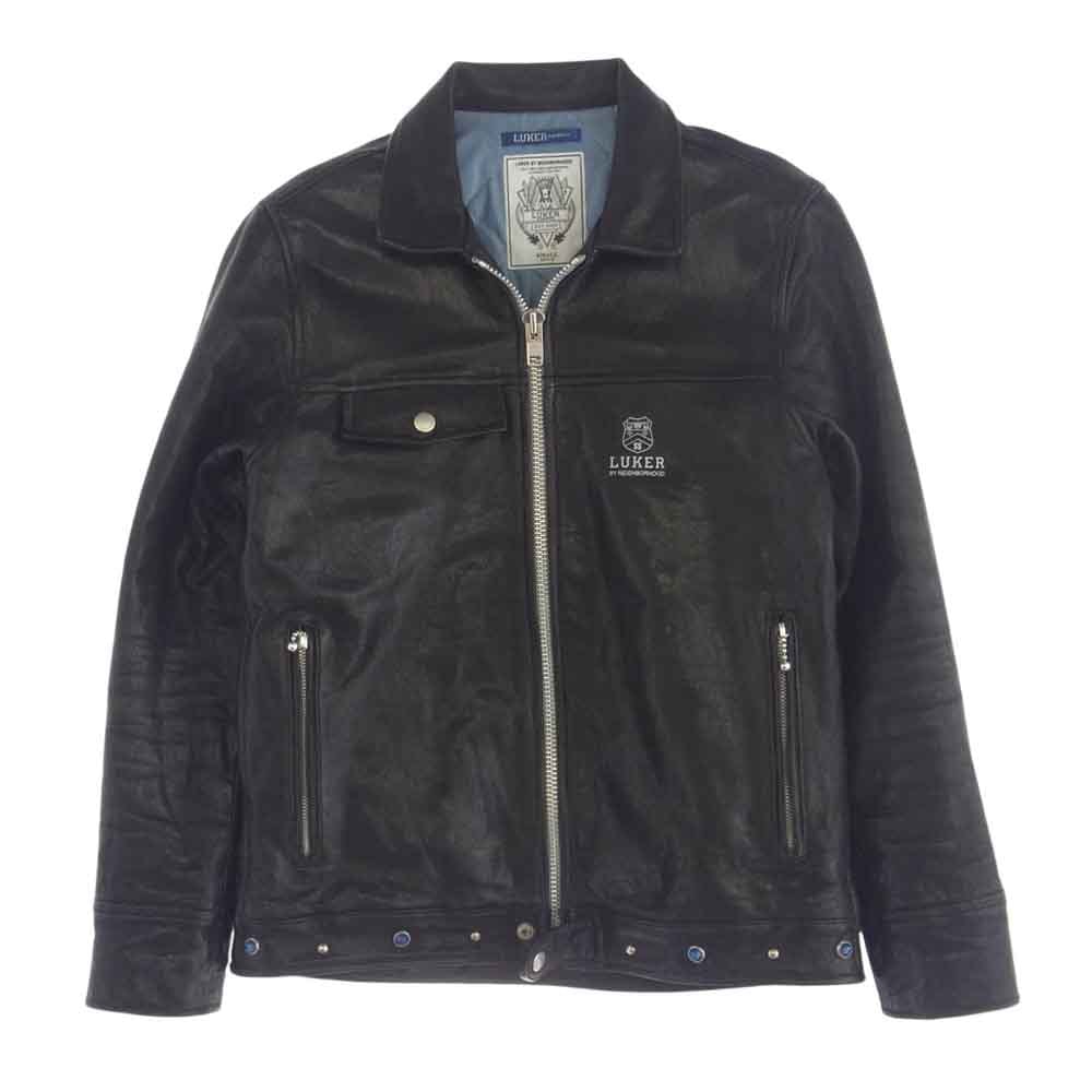 LUKER BY NEIGHBORHOOD ルーカーバイネイバーフッド ライダースジャケット 10AW 102TNLK-JKM01 BRIGHTON SL-JKT スタッズ シングル ライダースジャケット レザージャケット ブラック系 S【中古】