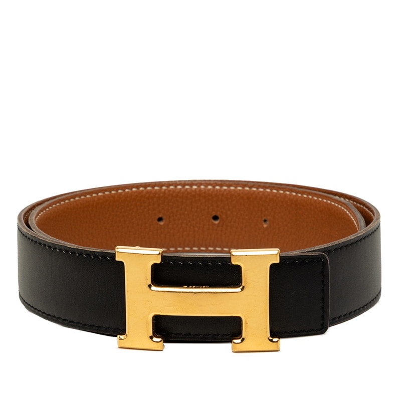 エルメス コンスタンスベルト Hベルト リバーシブル ベルト サイズ 70 ブラック ブラウン トゴ ボックスカーフ レディース HERMES 中古