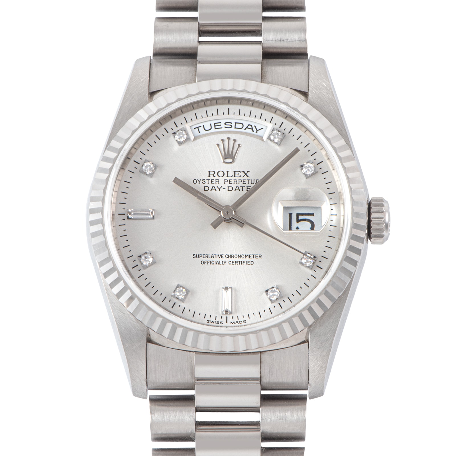 ROLEX ロレックス デイデイト ノンポリッシュ シール付き A番 18239 K18WG【中古】