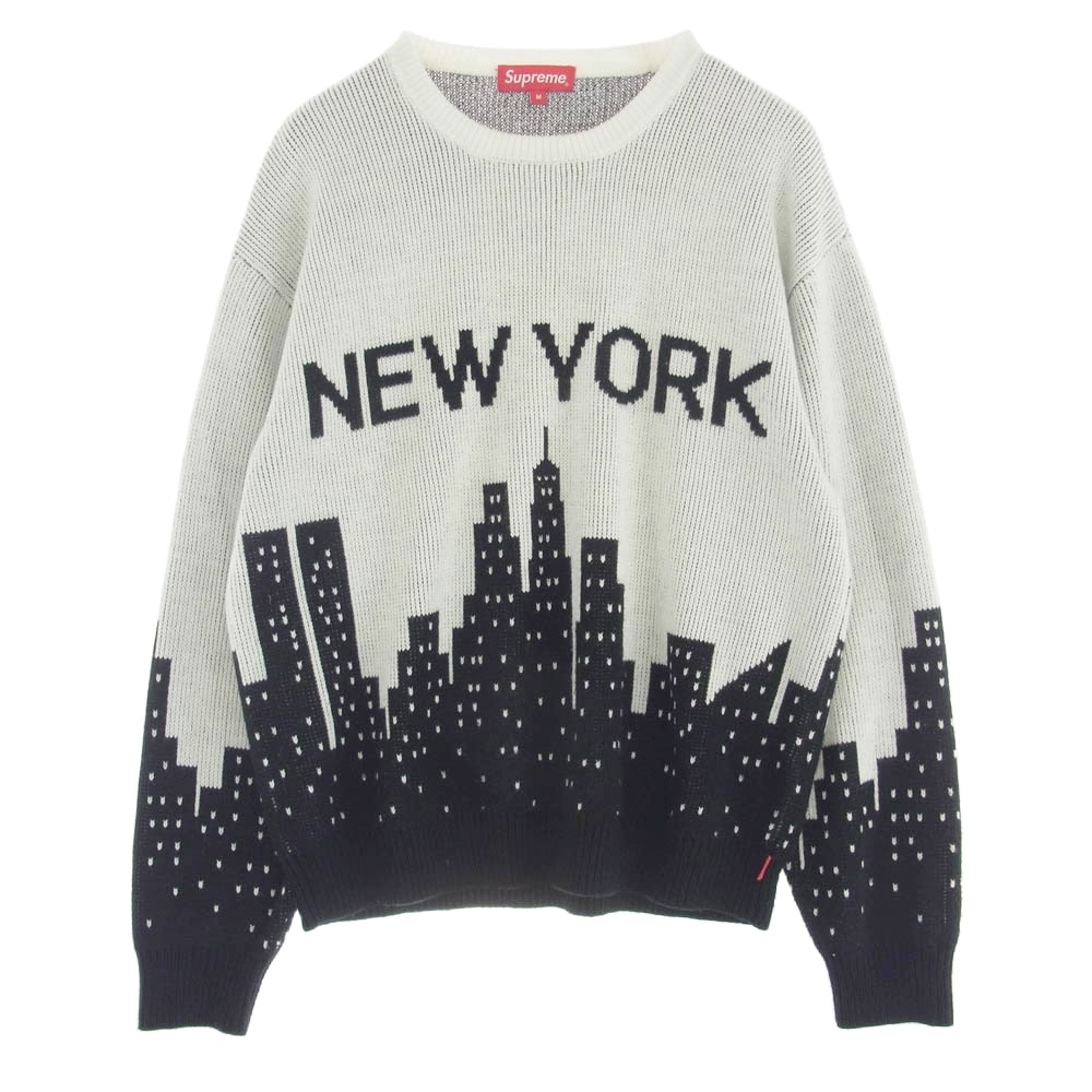 Supreme シュプリーム ニット 20SS New York Sweater ニューヨーク セーターホワイト Mサイズ M【中古】