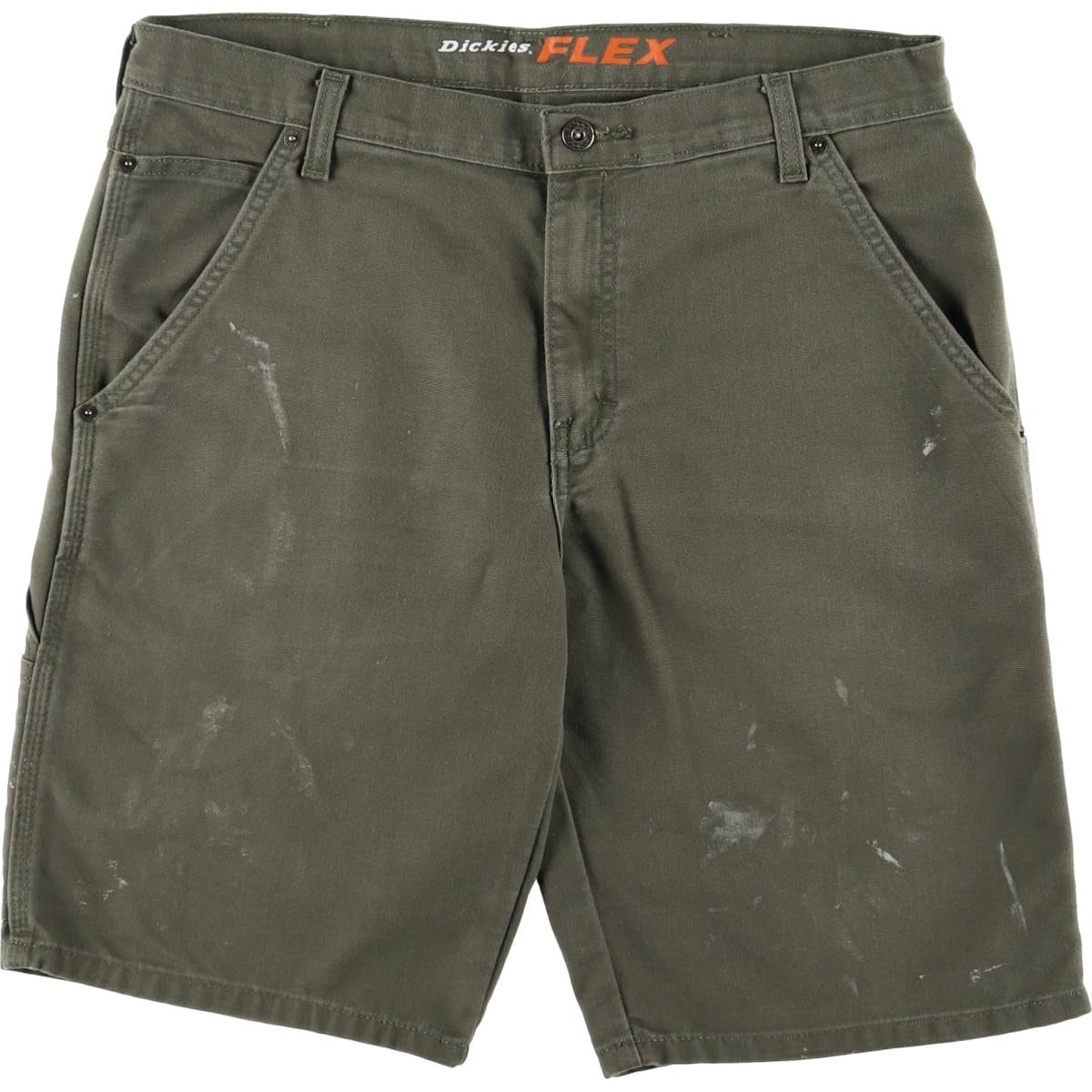 古着 ディッキーズ Dickies FLEX REGULAR ペイント ダック地ペインターショーツ ハーフパンツ メンズw35相当/eaa549480