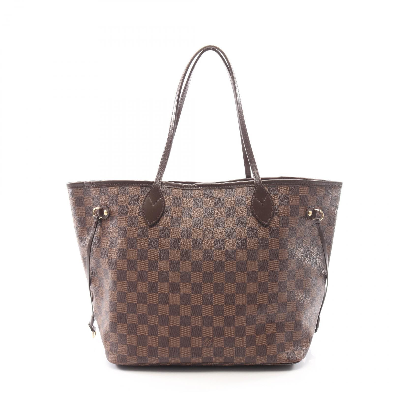 ルイ・ヴィトン LOUIS VUITTON ネヴァーフルMM トートバッグ バッグ PVCコーティングキャンバス レザー ダミエ エベヌ レディース ブラウン系 N51105 【中古】