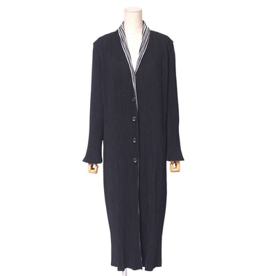 ISSEY MIYAKE イッセイミヤケ コート サイズM プリーツ ロングジャケット カーディガン ダブルフェイス ブランド古着【中古】20241218/RA2221