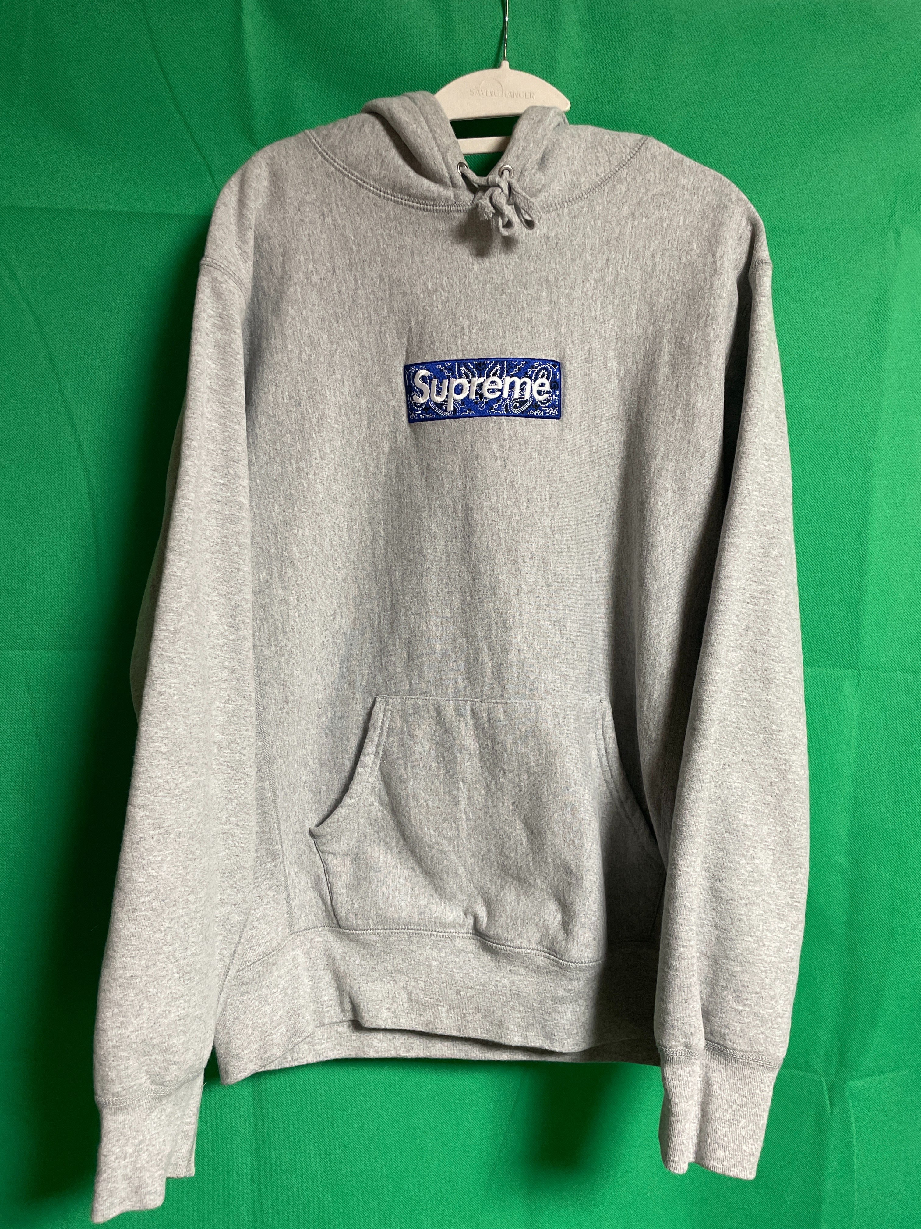 Supreme Bandana Box Logo Hooded Sweatshirt "Grey"