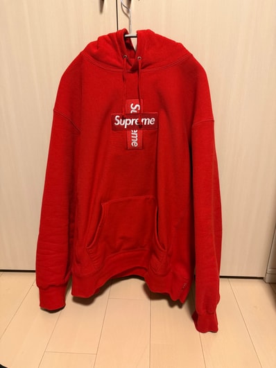 Supreme Cross Box Logo Hooded Sweatshirt "Red"