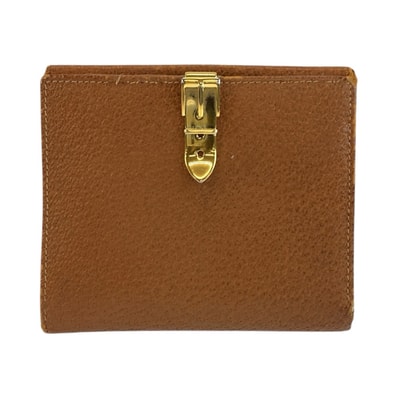 GUCCI グッチ シルヴィ ブラウン ゴールド金具 レザー 折り財布 コンパクトウォレット 603530 【中古】