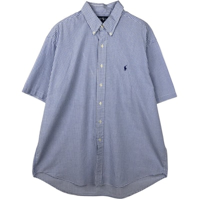 古着 ラルフローレン Ralph Lauren BLAKE 半袖 ボタンダウン チェックシャツ メンズXL相当/eaa644852