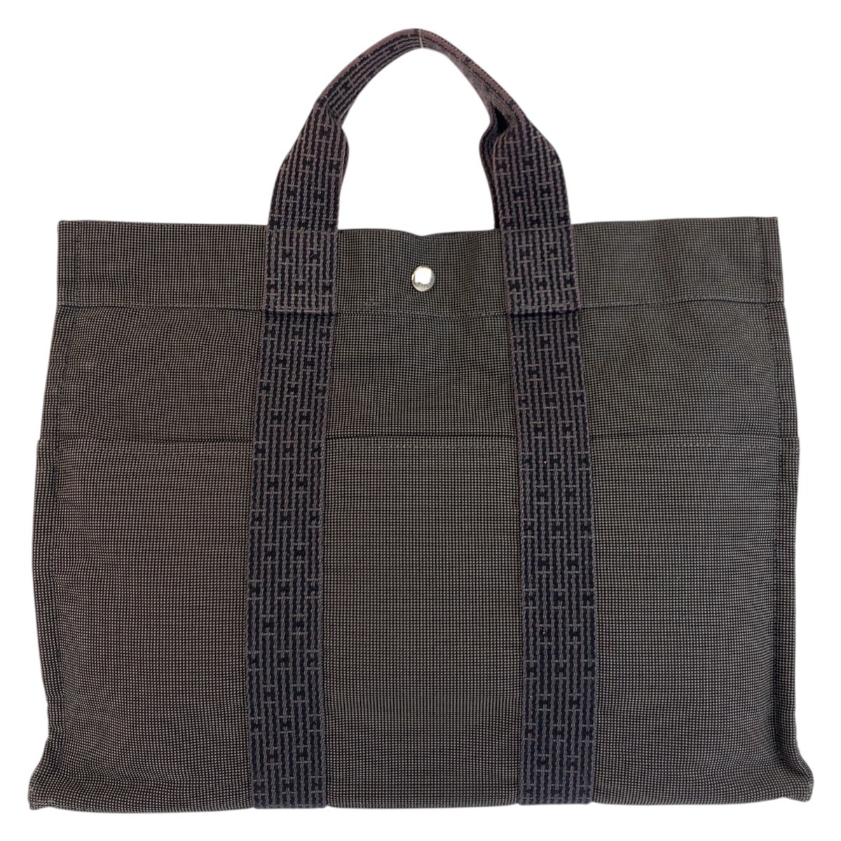 美品 HERMES エルメス エールラインMM グレー シルバー金具 ポリアミド ポリエステル/ トートバッグ ハンドバッグ 602078 【中古】