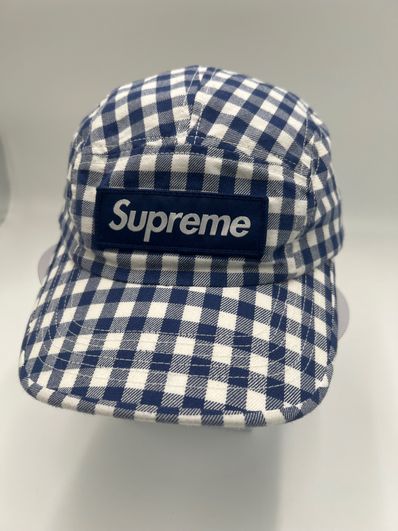 Supreme Gingham Camp Cap "Navy"