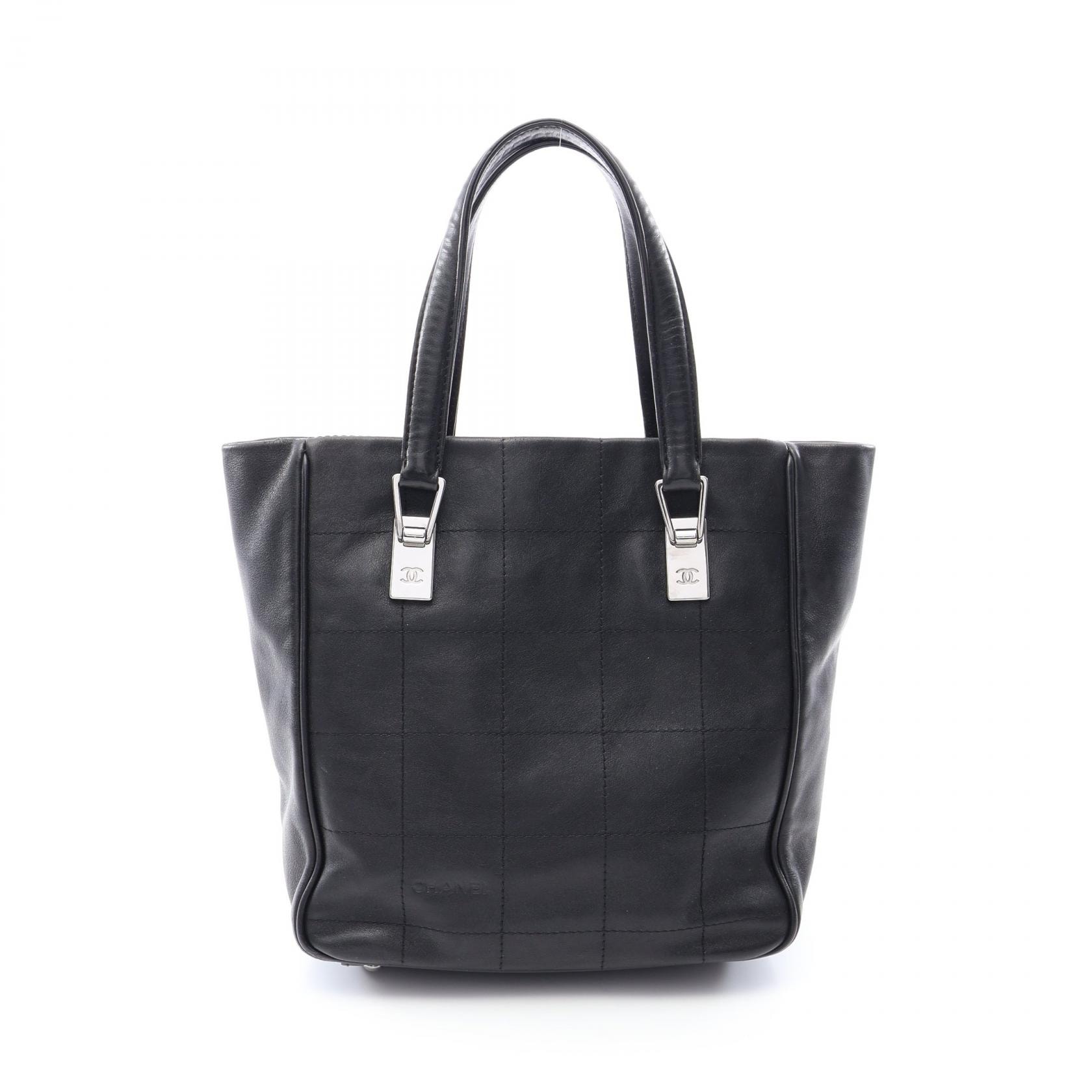 シャネル CHANEL チョコバー トートバッグ バッグ ラムスキン(羊革) レディース ブラック系 【中古】