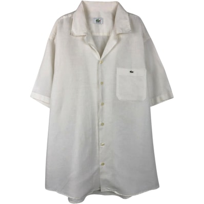 古着 ラコステ LACOSTE 半袖 オープンカラー コットンシャツ メンズL相当/eaa655813