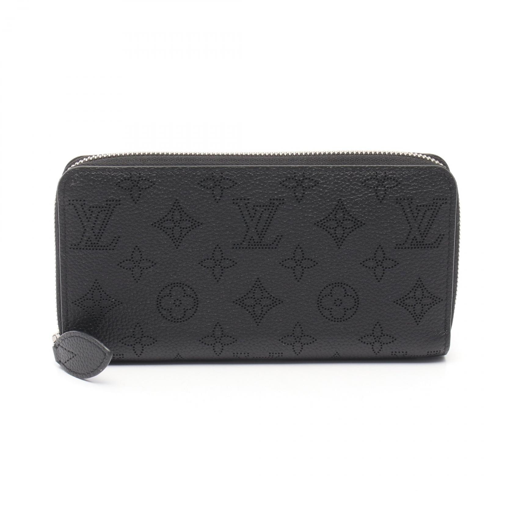 ルイ・ヴィトン LOUIS VUITTON ジッピーウォレット ラウンド長財布 財布 レザー マヒナ ノワール レディース ブラック系 M61867 【中古】