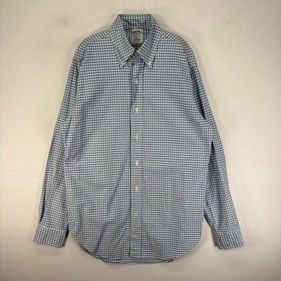 古着 ブルックスブラザーズ Brooks Brothers USA製 長袖シャツ ボタンダウン USA S ブルー系 チェック メンズ