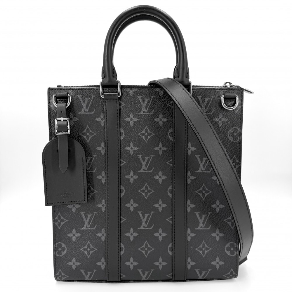 LOUIS VUITTON ルイヴィトン 2WAY モノグラムエクリプス サックプラクロス ハンドバッグ ショルダーバッグ 肩掛け 斜め掛け ブラック 黒 M46098    ノワール シルバー金具 メンズ【中古品】
