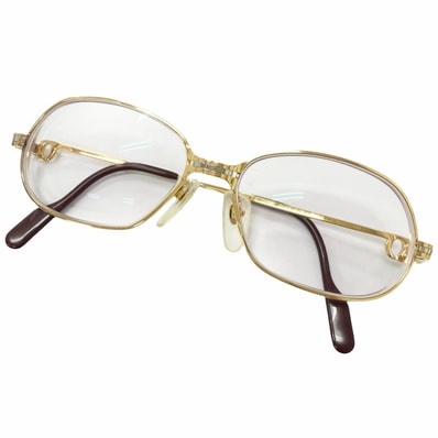 良品 カルティエ メガネ ゴールド メンズ 54□15
