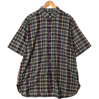 古着 ラルフローレン Ralph Lauren MCMEEL 半袖 ボタンダウン チェックシャツ メンズXXL相当/eaa550501