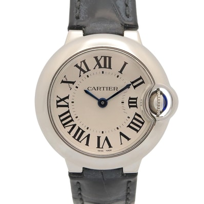 カルティエ CARTIER バロンブルー 腕時計 時計 ステンレススチール 革 レディース シルバー系 W69018Z4 【中古】