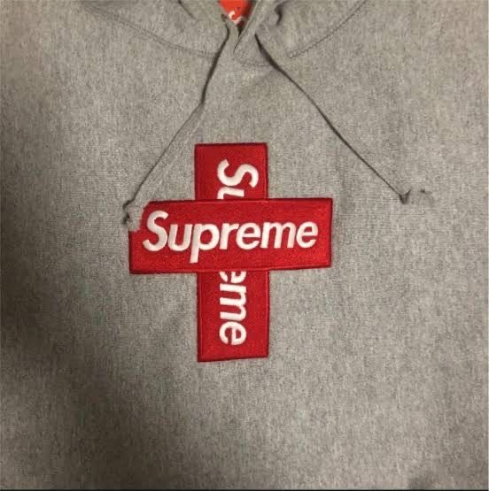 Supreme Cross Box Logo Hooded Sweatshirt "Grey"