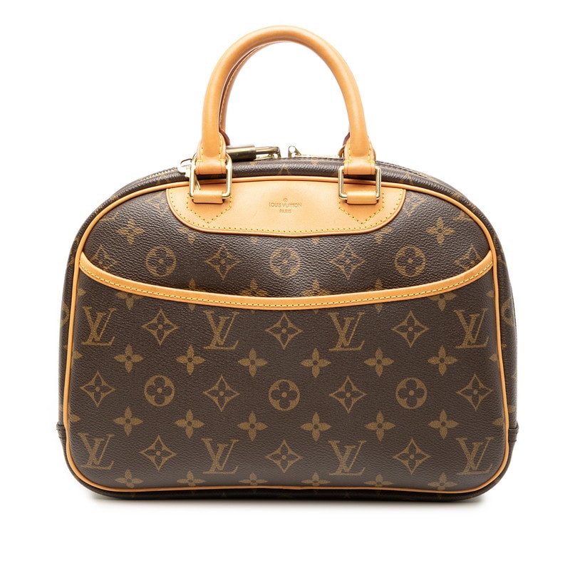 ルイ ヴィトン モノグラム トゥルーヴィル ハンドバッグ M42228 ブラウン PVC レザー レディース LOUIS VUITTON 中古