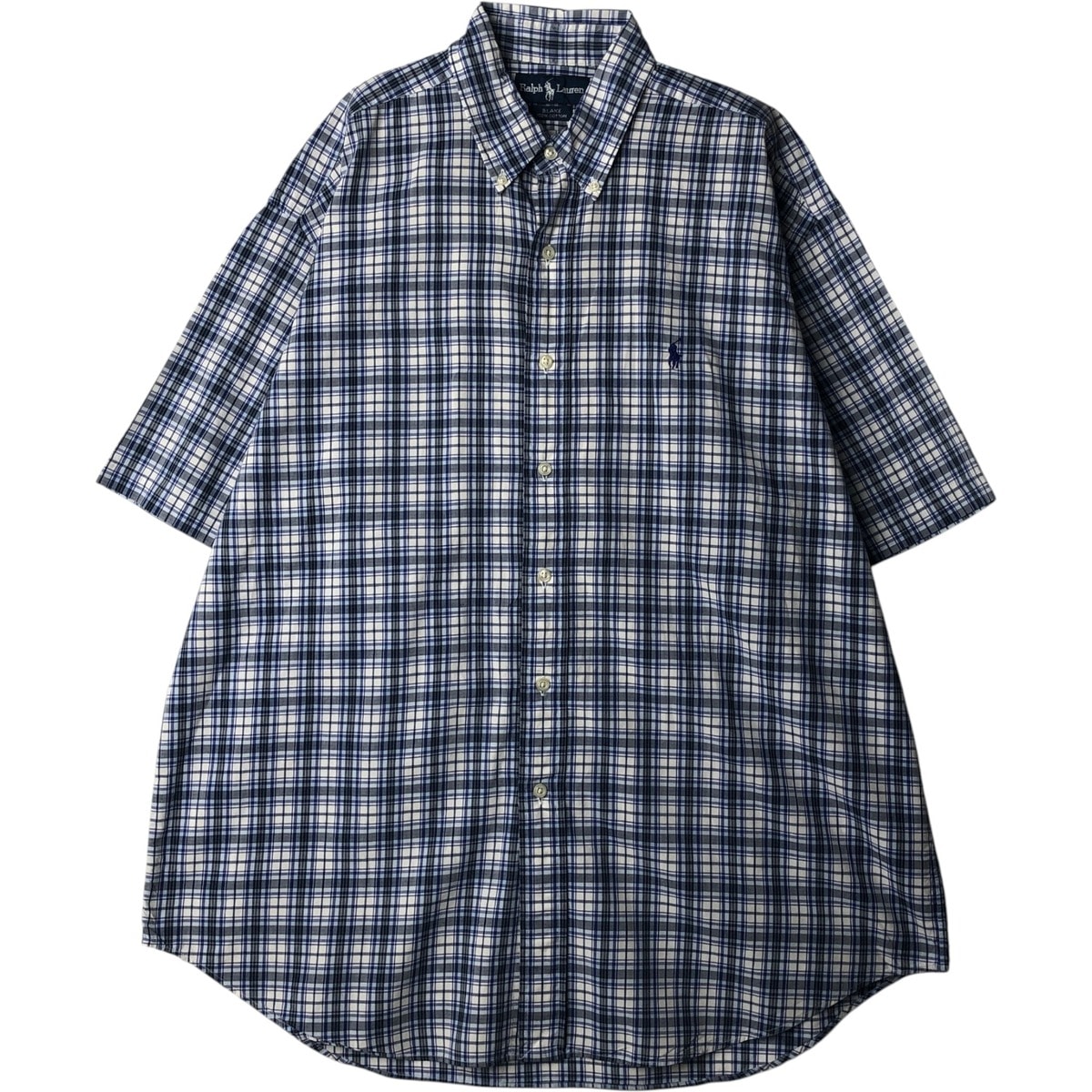 古着 ラルフローレン Ralph Lauren BLAKE 半袖 ボタンダウン チェックシャツ メンズL相当/eaa640699