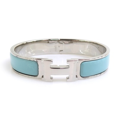 エルメス HERMES ブレスレット クリックH メタル/エナメル ライトブルー/シルバー レディース【中古】 h32446a