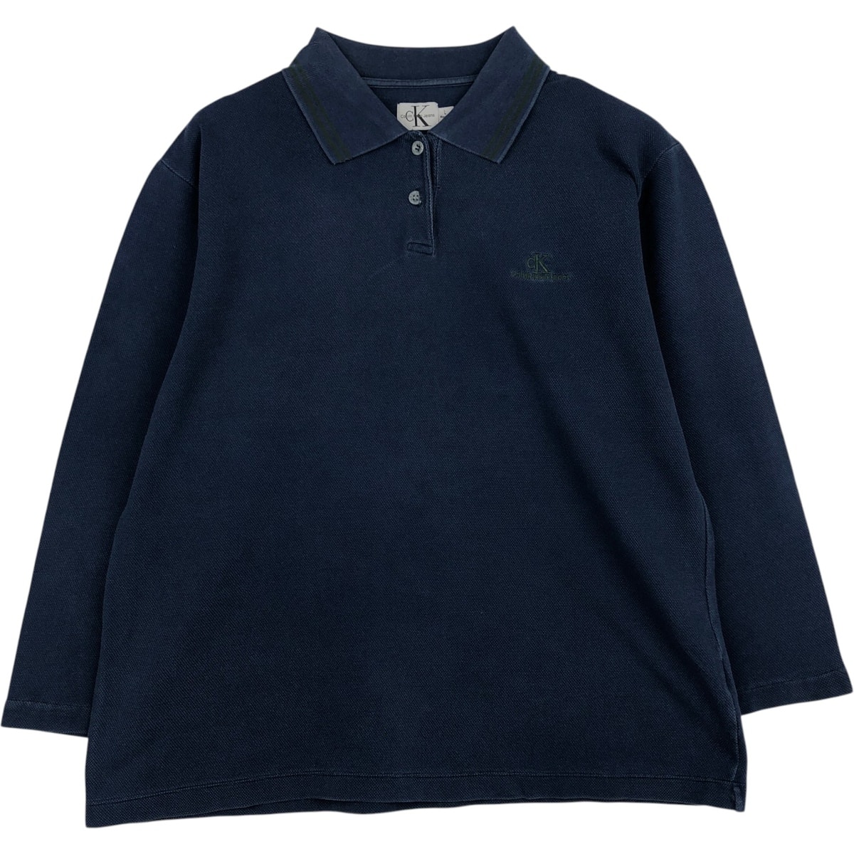 古着 90年代 カルバンクライン Calvin klein 長袖 ポロシャツ メンズL相当 ヴィンテージ/eaa631852