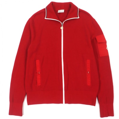 美品 モンクレール ジャケット CARDIGAN TORICOT レッド メンズ S