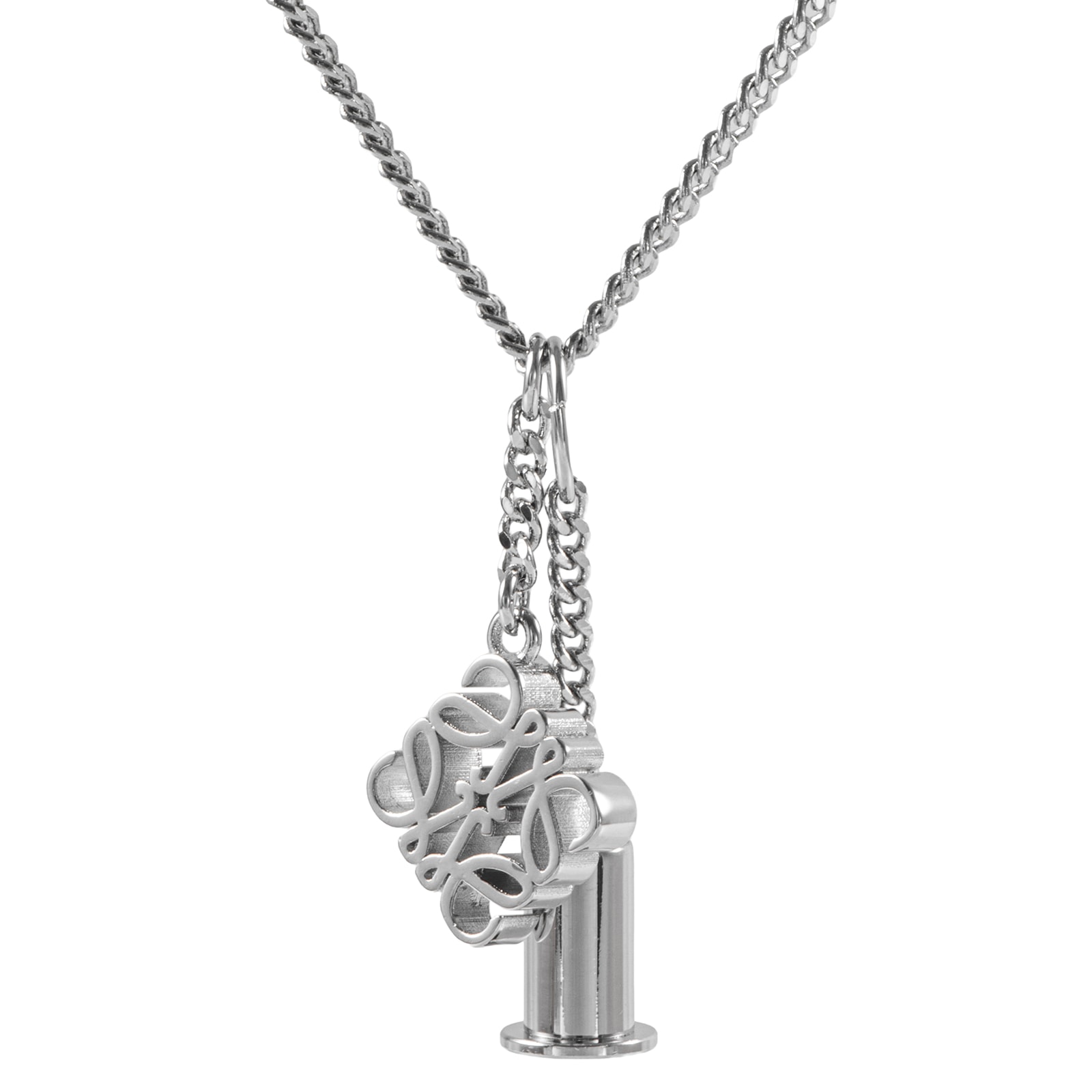 LOEWE ロエベ パーソナライゼーション ペンダント N691420X01 ネックレス メタル シルバー【中古】